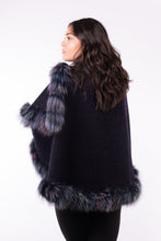 Load image into Gallery viewer, Alpaca Cape with Fox Fur Trim - Multi
