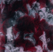 Load image into Gallery viewer, Purple/Black Rex Rabbit Hat with Dyed to Match Fox Fur Trim