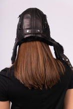 Load image into Gallery viewer, Black Shearling Aviator Hat