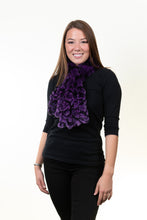 Load image into Gallery viewer, Rex Rabbit Fringes Scarf - Purple/Black