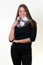 Load image into Gallery viewer, Rex Rabbit Infinity Scarf - White/Brown Snowtop