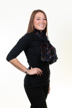 Load image into Gallery viewer, Rex Rabbit Fringes Scarf - Denim/Rose/Mocha