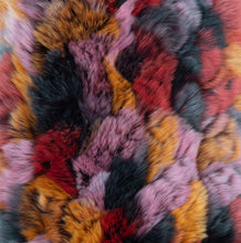 Load image into Gallery viewer, Purple/Black Rex Rabbit Hat with Dyed to Match Fox Fur Trim