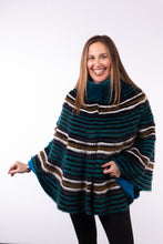 Load image into Gallery viewer, Layered Teal/Purple/Multi Mink Jacket with Black Rex Rabbit