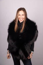 Load image into Gallery viewer, Black Silver Fox Wrap
