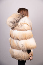 Load image into Gallery viewer, Natural Golden Island Fox Jacket with Hood