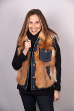 Load image into Gallery viewer, Natural Red Fox/Denim Vest