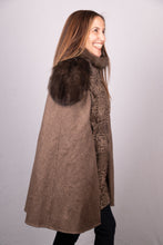 Load image into Gallery viewer, Natural Russian Sable/Mocha Swakara/Mocha Wool Cashmere Cape