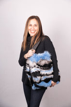Load image into Gallery viewer, Black/Sky Blue/Indigo Fox Handbag