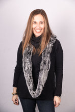 Load image into Gallery viewer, Chinchilla Rex Rabbit Hooded Scarf