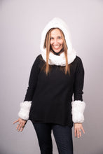 Load image into Gallery viewer, White Rex Rabbit Hooded Scarf