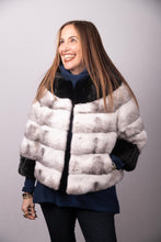 Load image into Gallery viewer, Natural Black Cross/Black Mink Jacket with 3/4 Sleeves