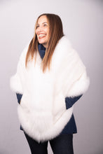Load image into Gallery viewer, White Mink Wrap with Shadow Fox Trim
