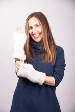 Load image into Gallery viewer, Natural Cross Mink Fingerless Gloves