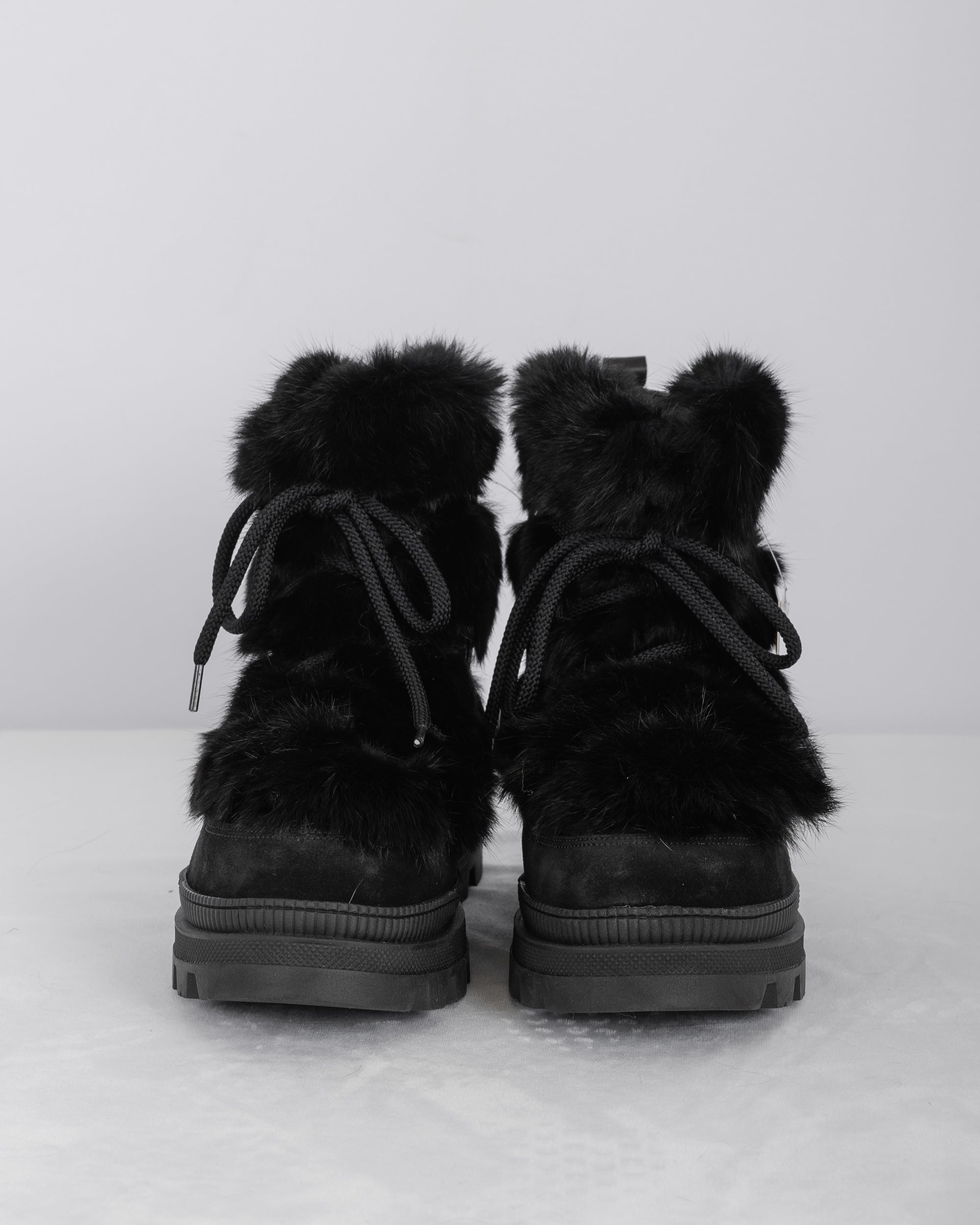 Black Rabbit/Black Suede Boots