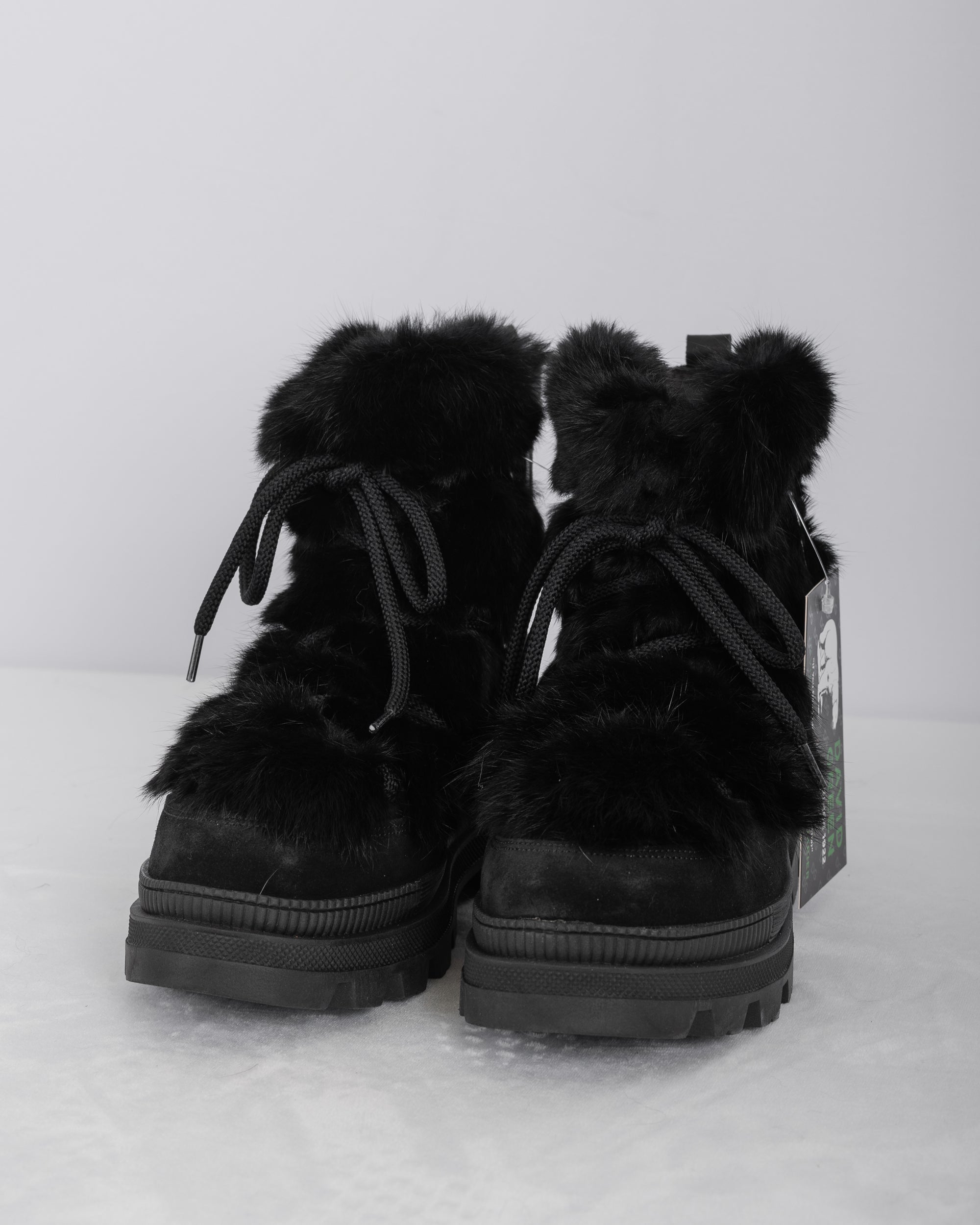 Black Rabbit/Black Suede Boots