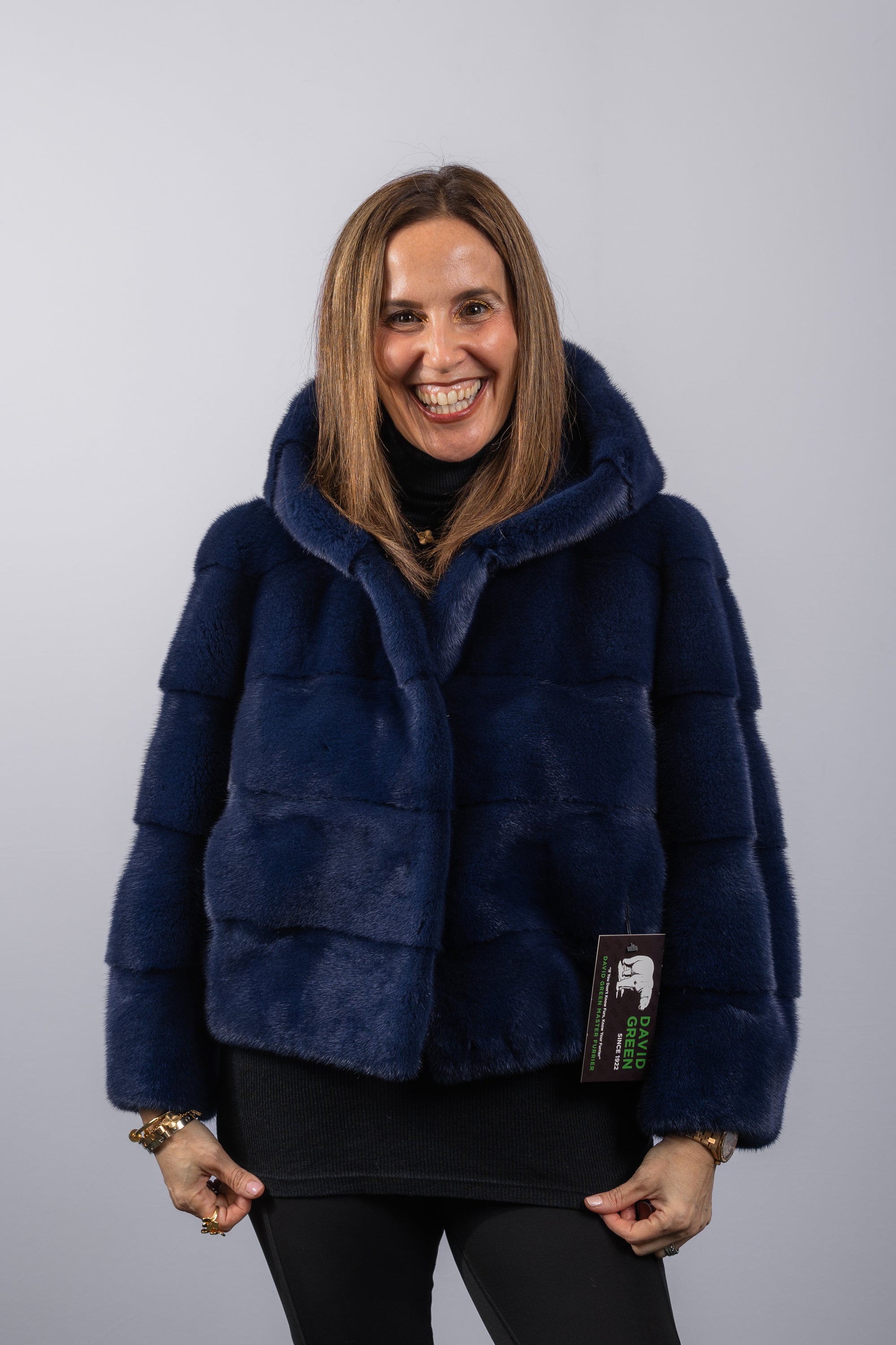 Cobalt Blue Mink Jacket