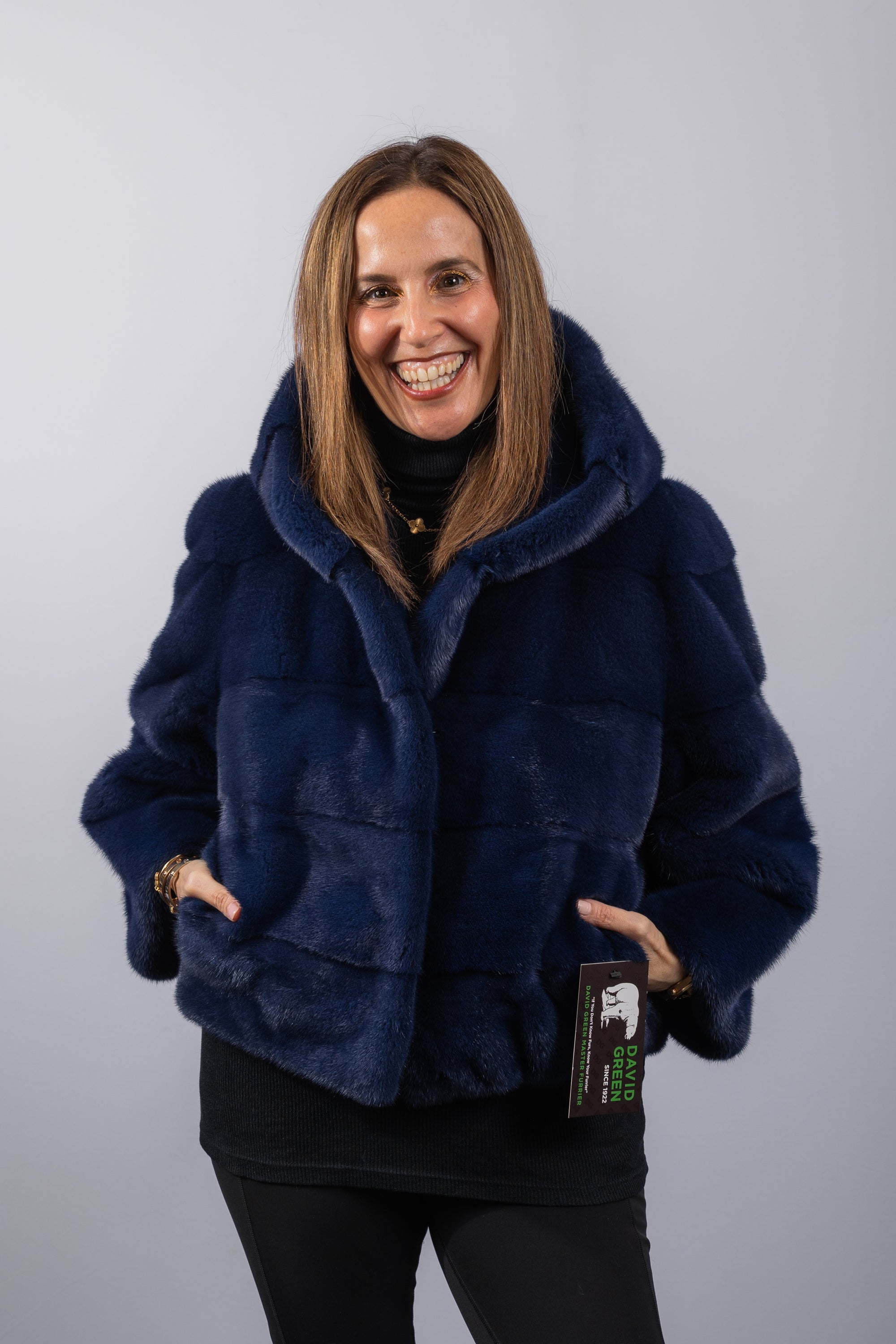 Cobalt Blue Mink Jacket