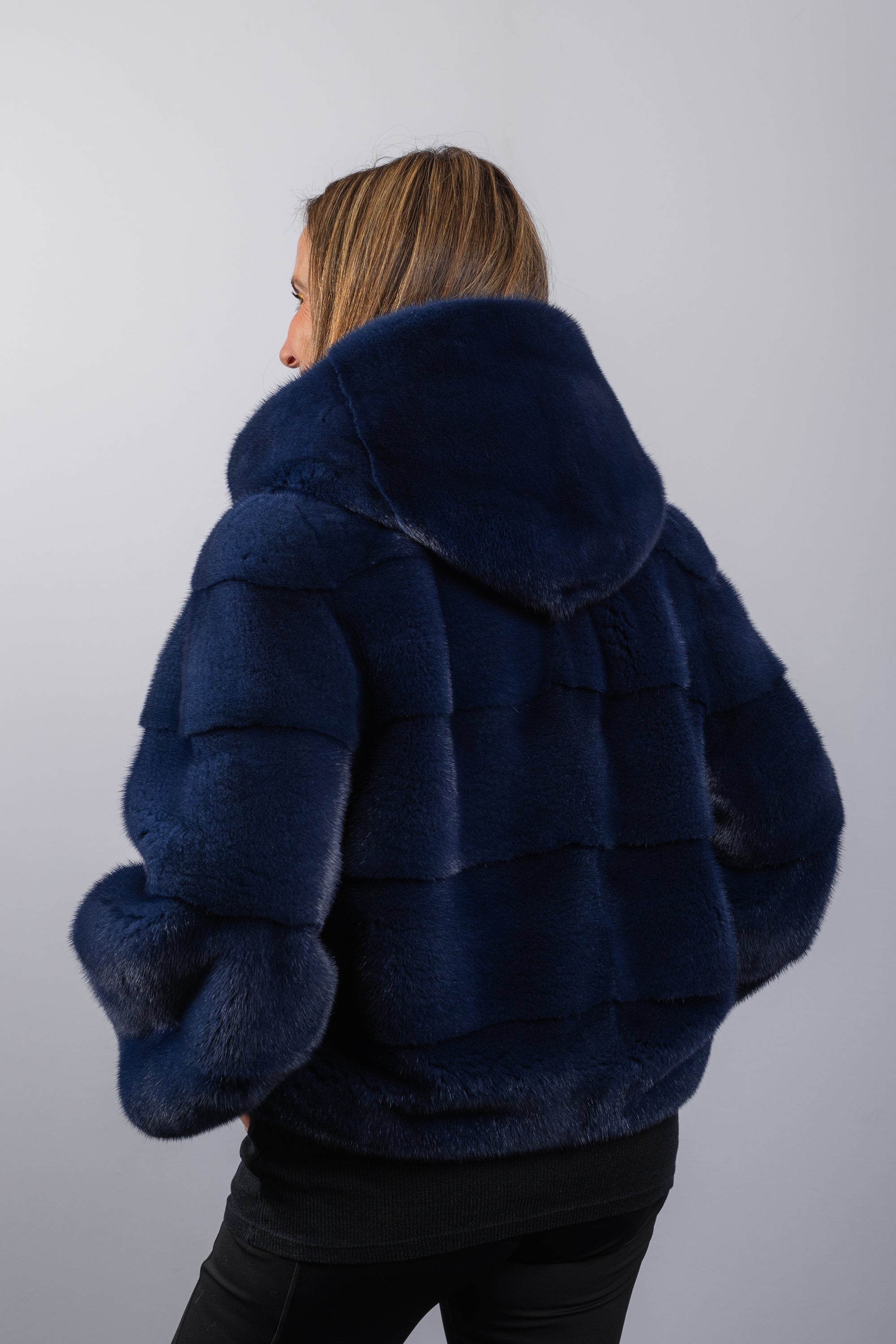 Cobalt Blue Mink Jacket
