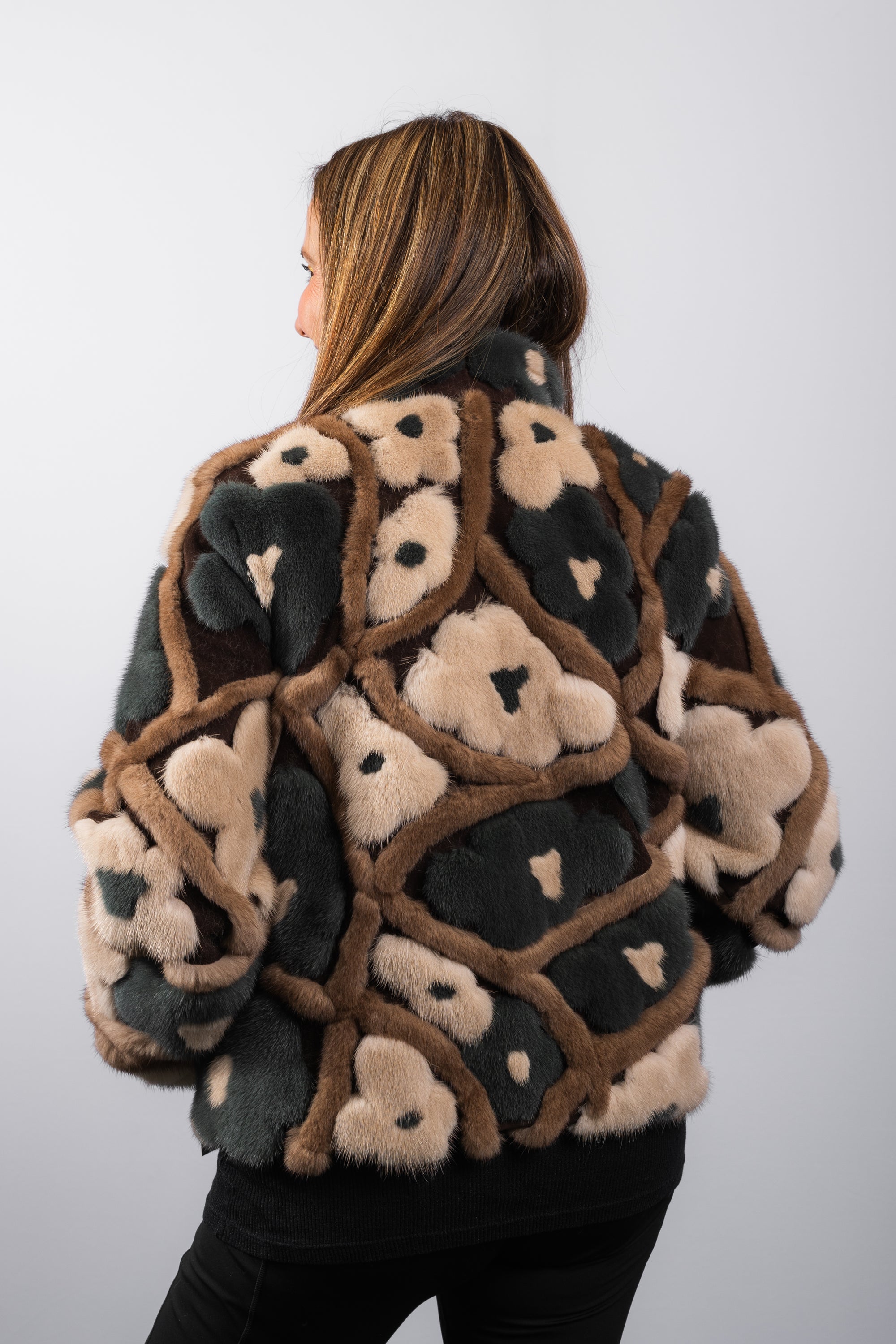 Natural Latte/Mocha/Sage Mink Jacket