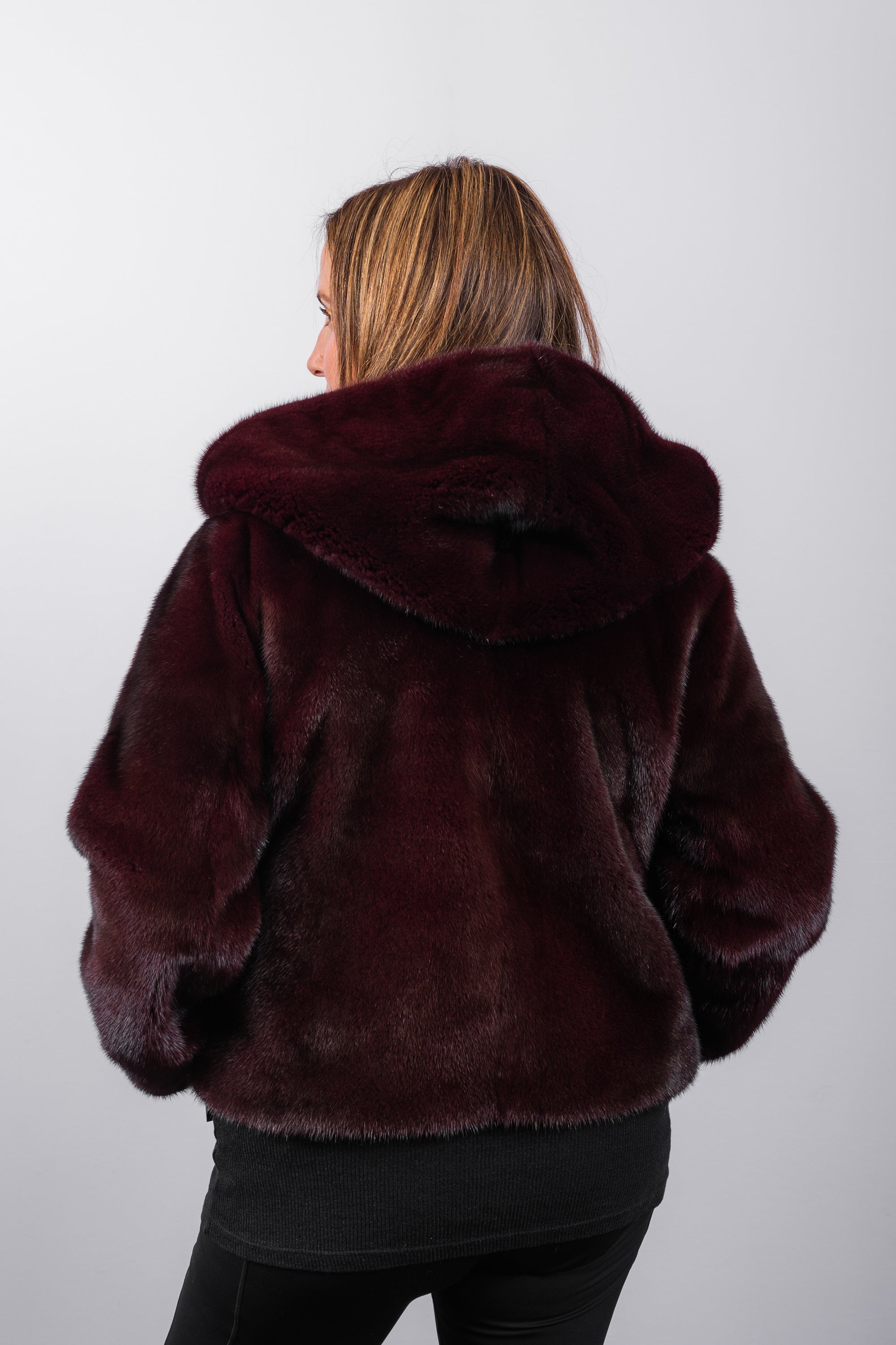 Merlot Mink/Army Green Fabric Jacket