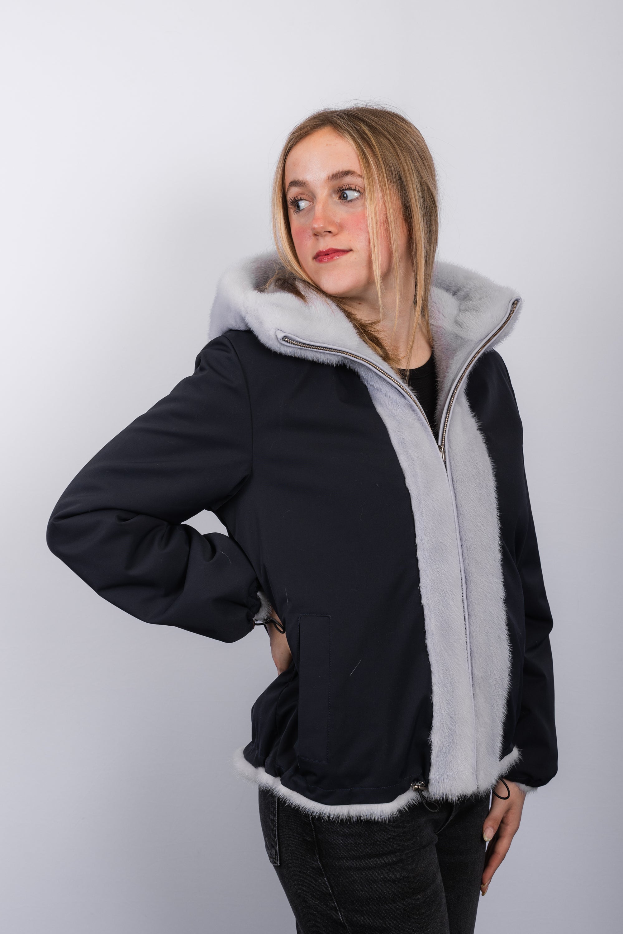 Glacier Blue Mink/Navy Fabric Jacket