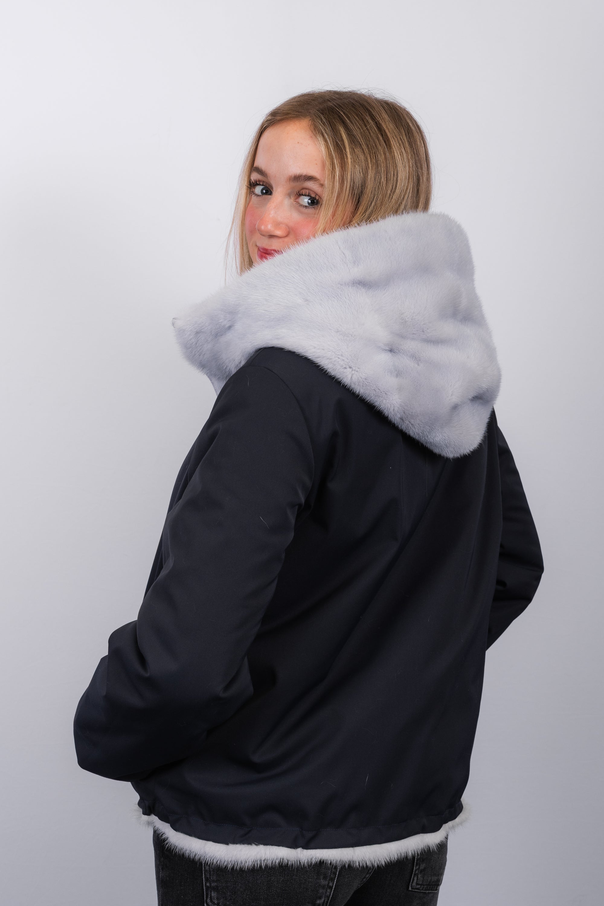 Glacier Blue Mink/Navy Fabric Jacket