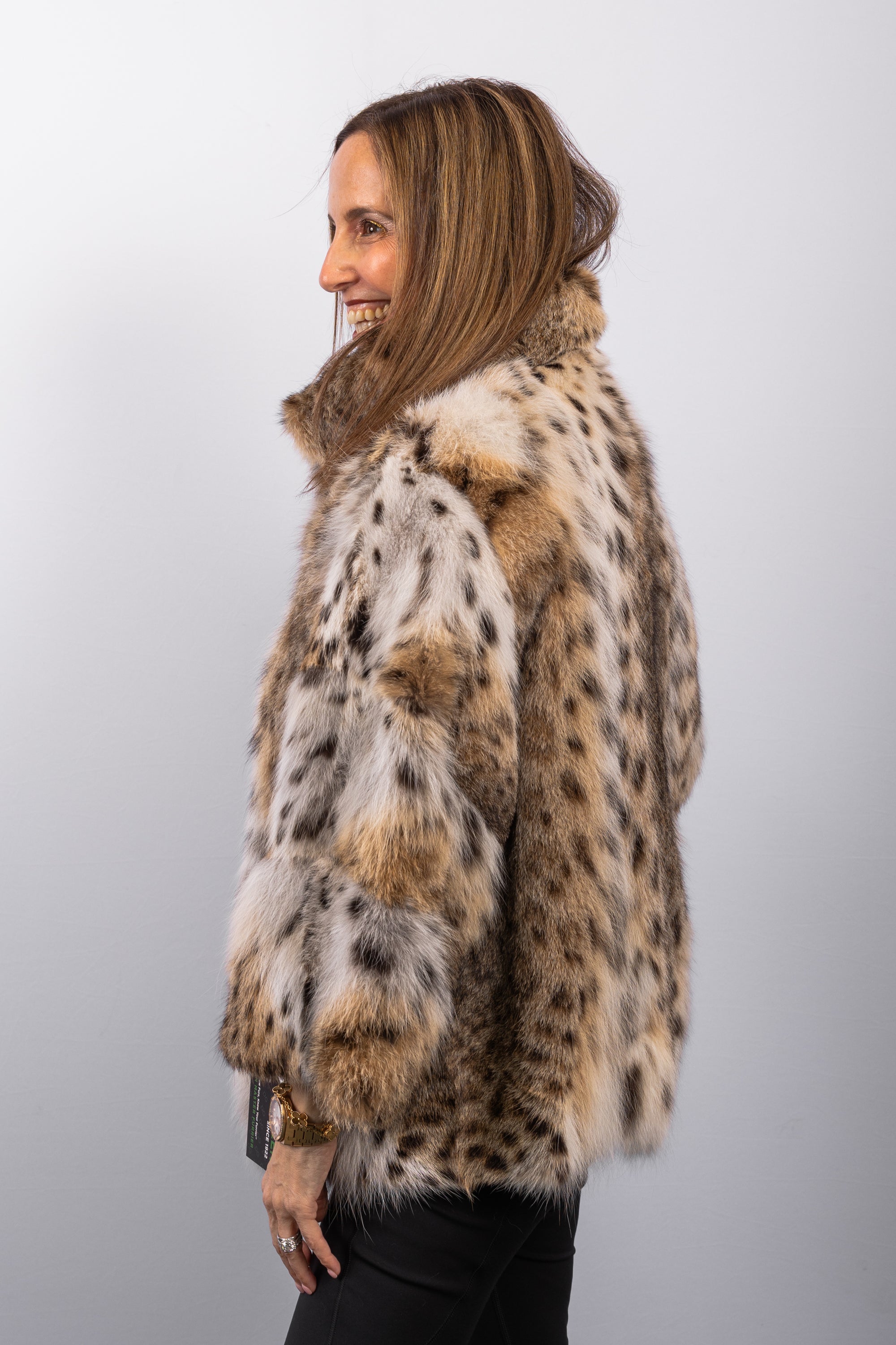 Natural Lynx Cat Jacket - Horizontal cut 3/4 sleeve
