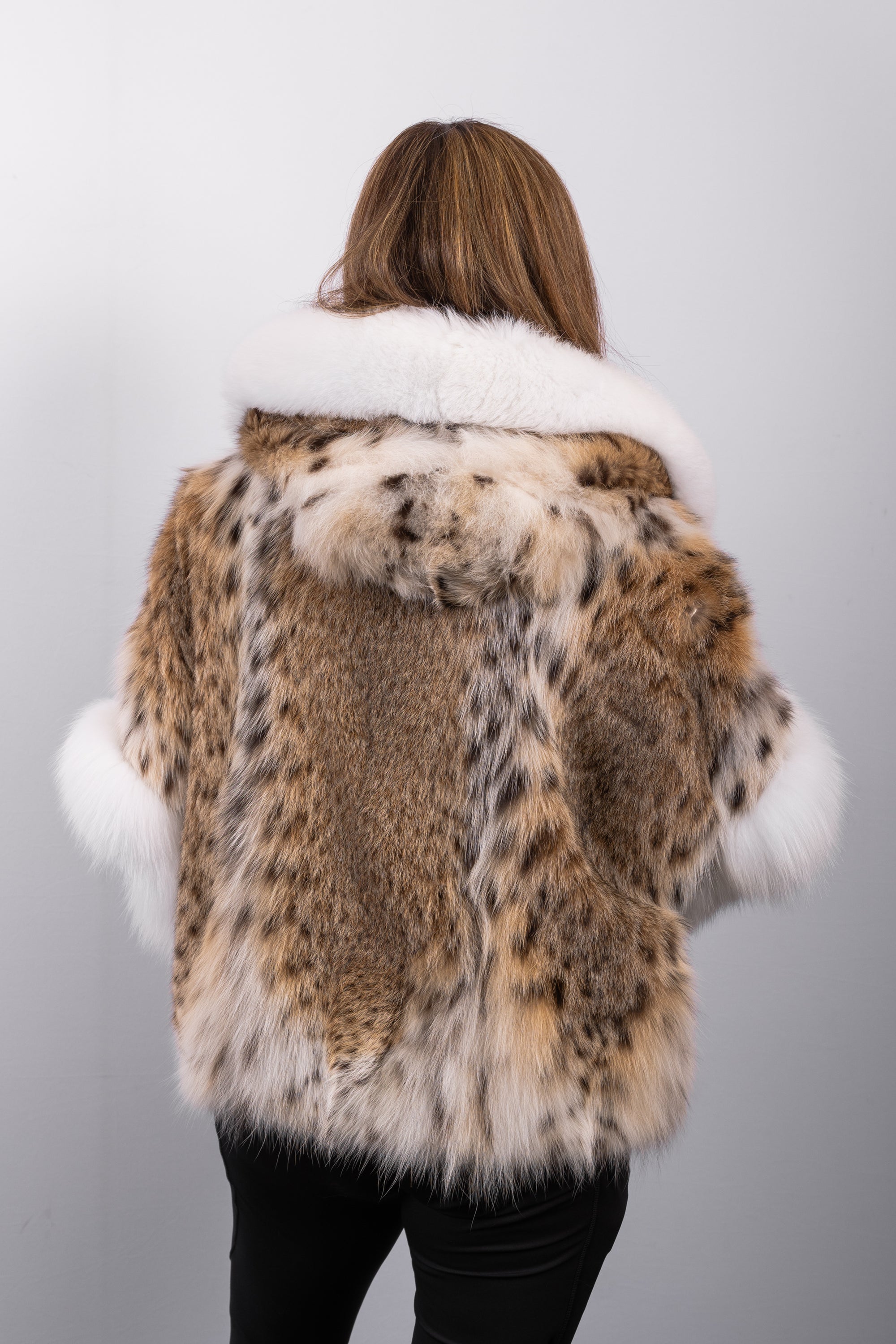 Natural Lynx Cat/White Fox Jacket