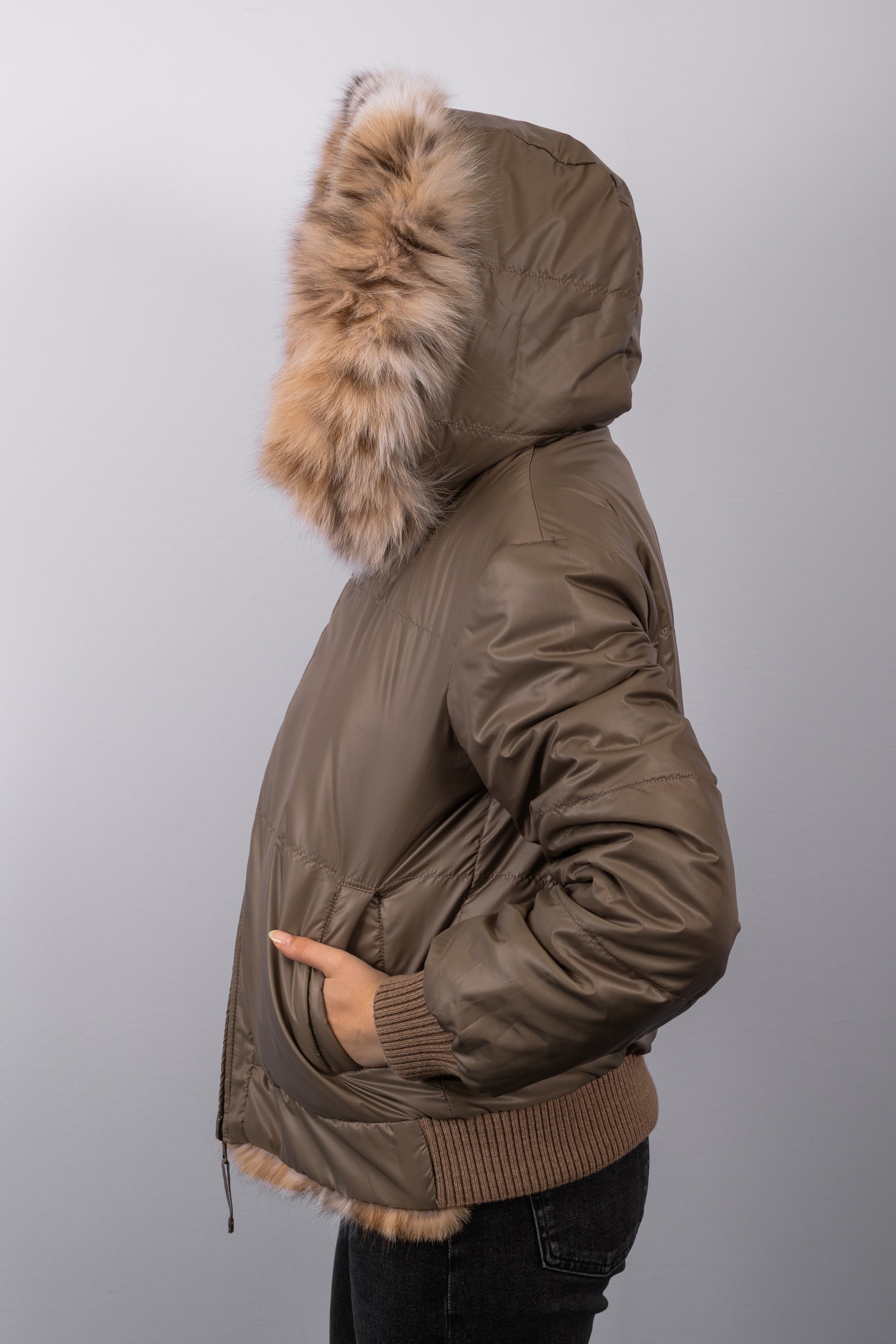 Natural Lynx Cat/Toffee Fabric Jacket