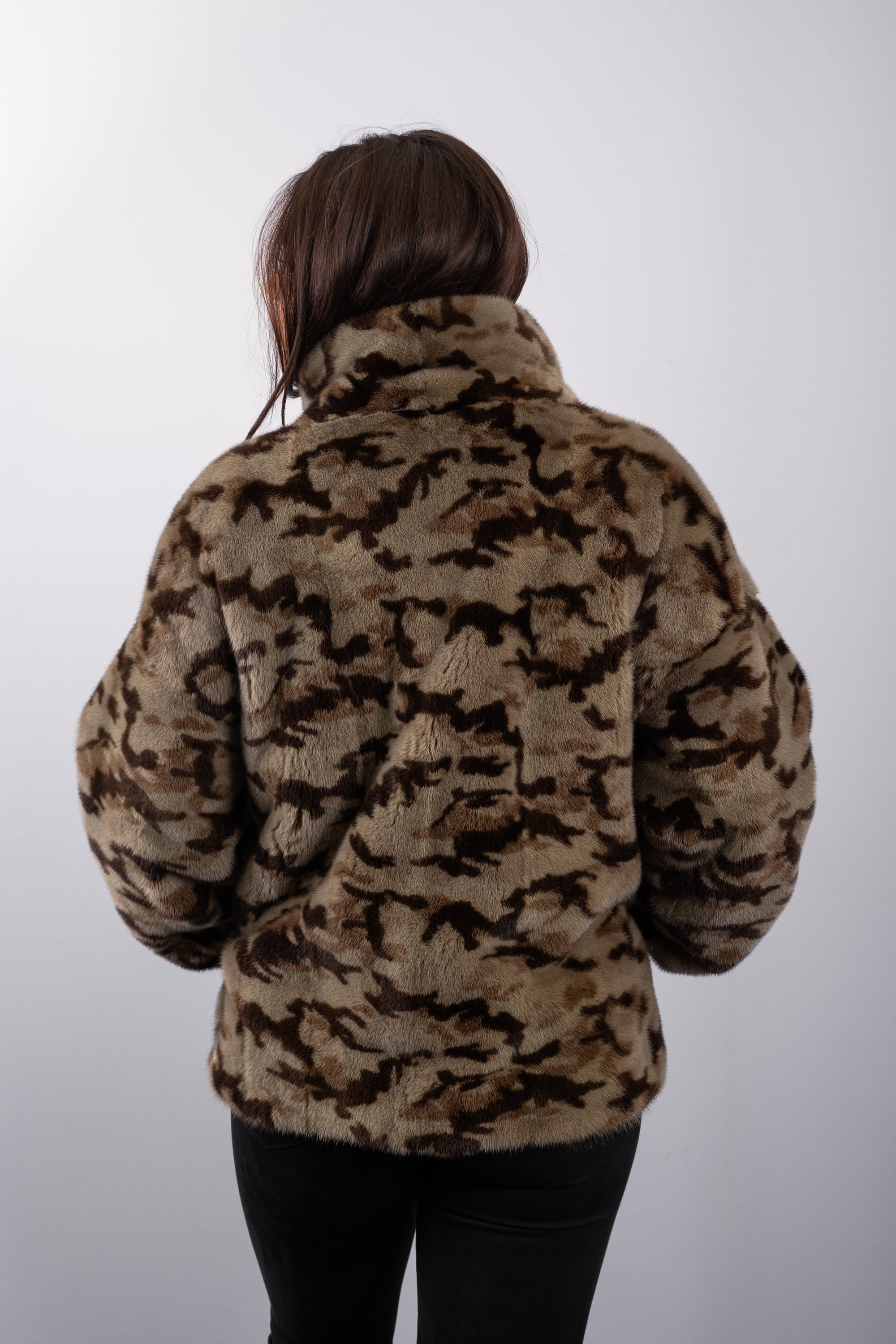 Camouflage Mink Jacket