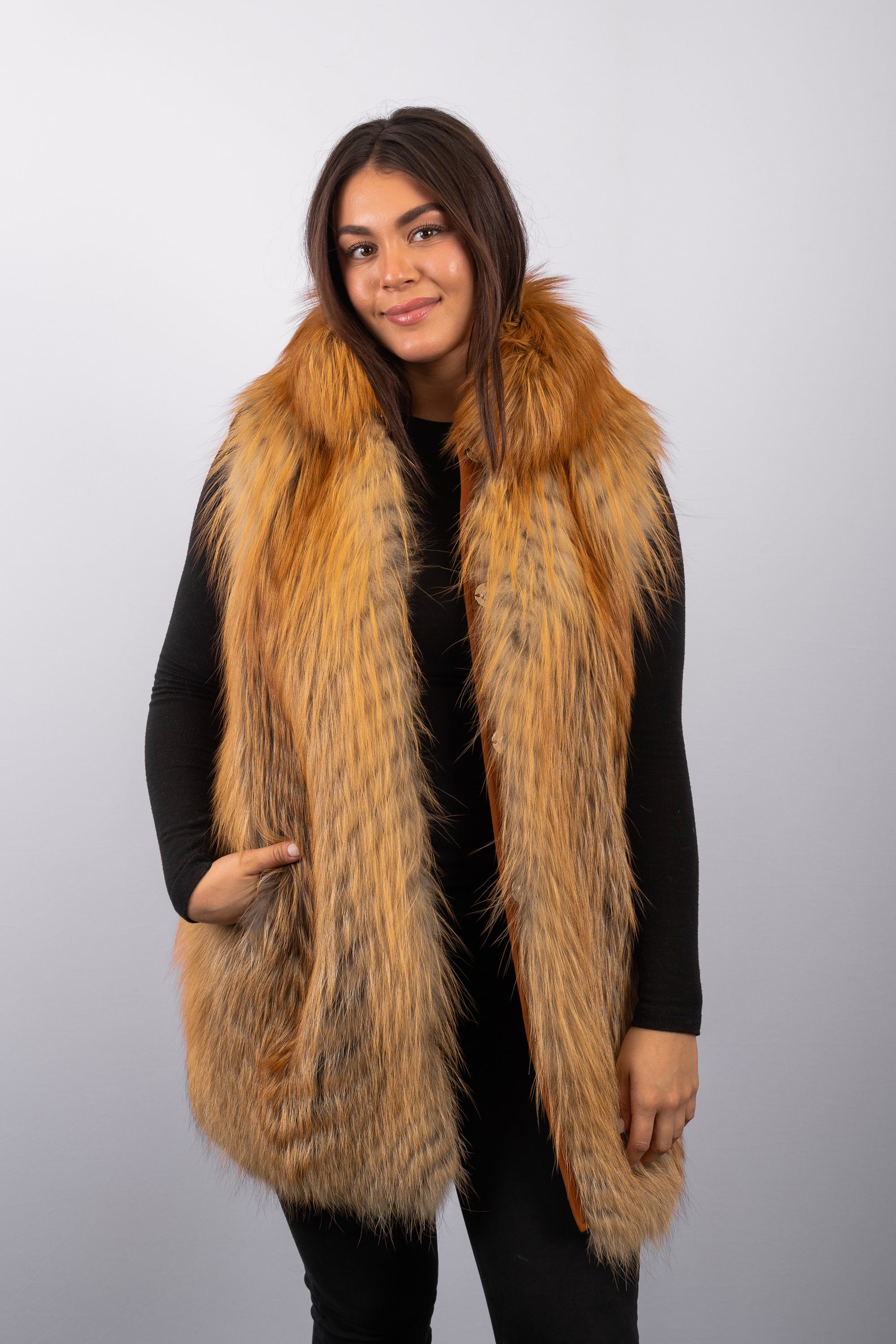 Natural Red Fox Vest