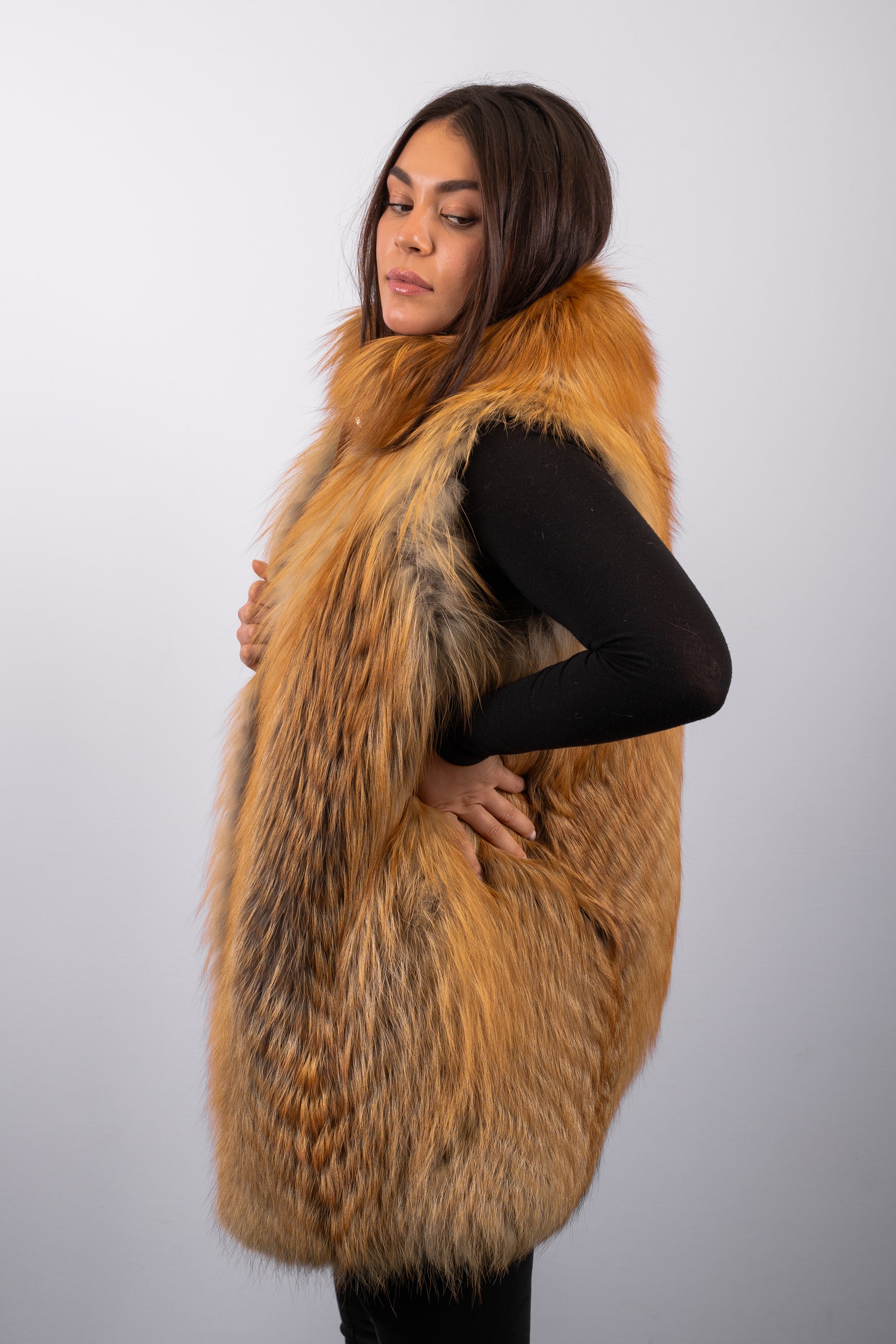 Natural Red Fox Vest