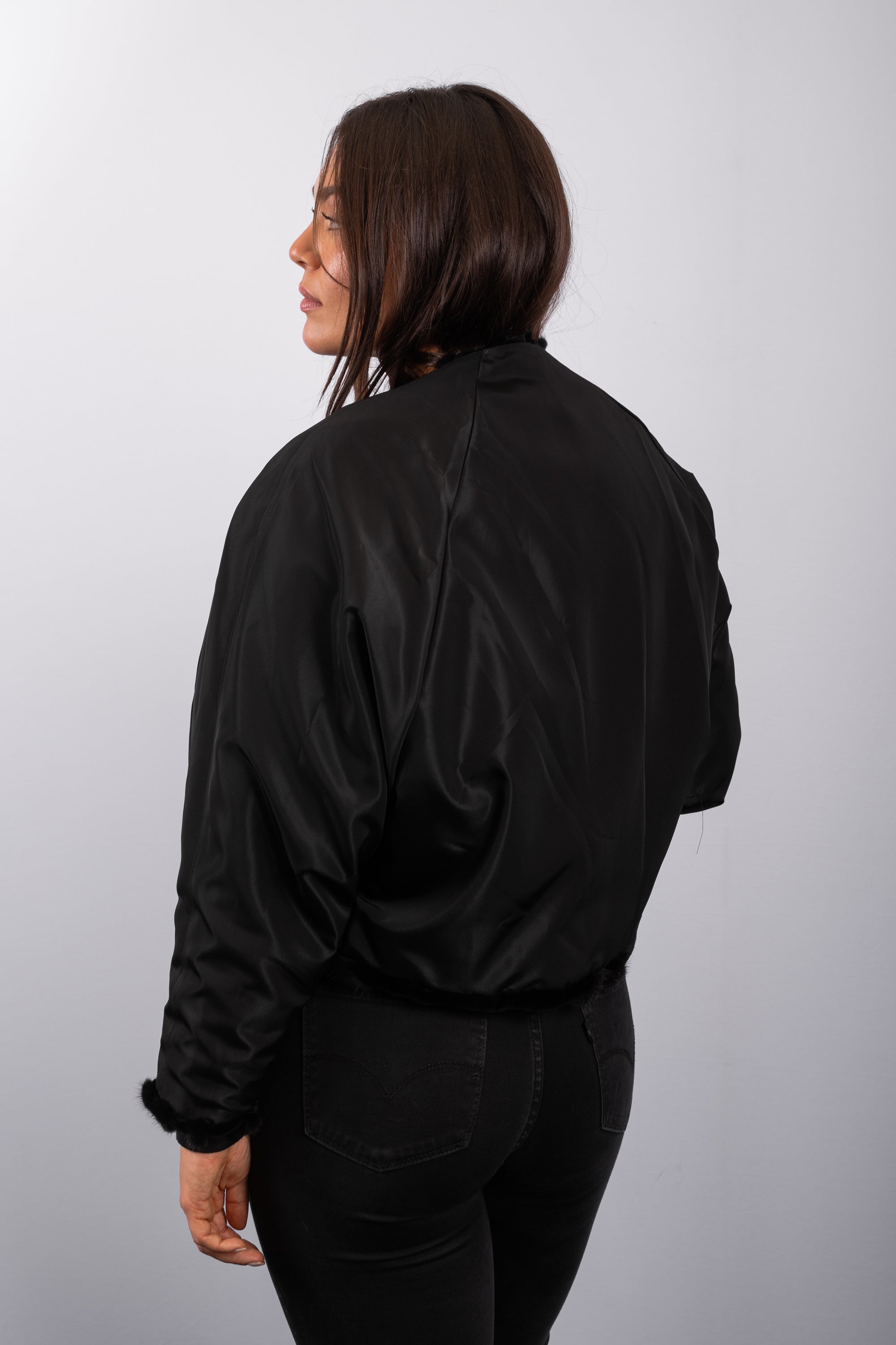 Black Mink/Black Sheared Mink "Starburst" Jacket