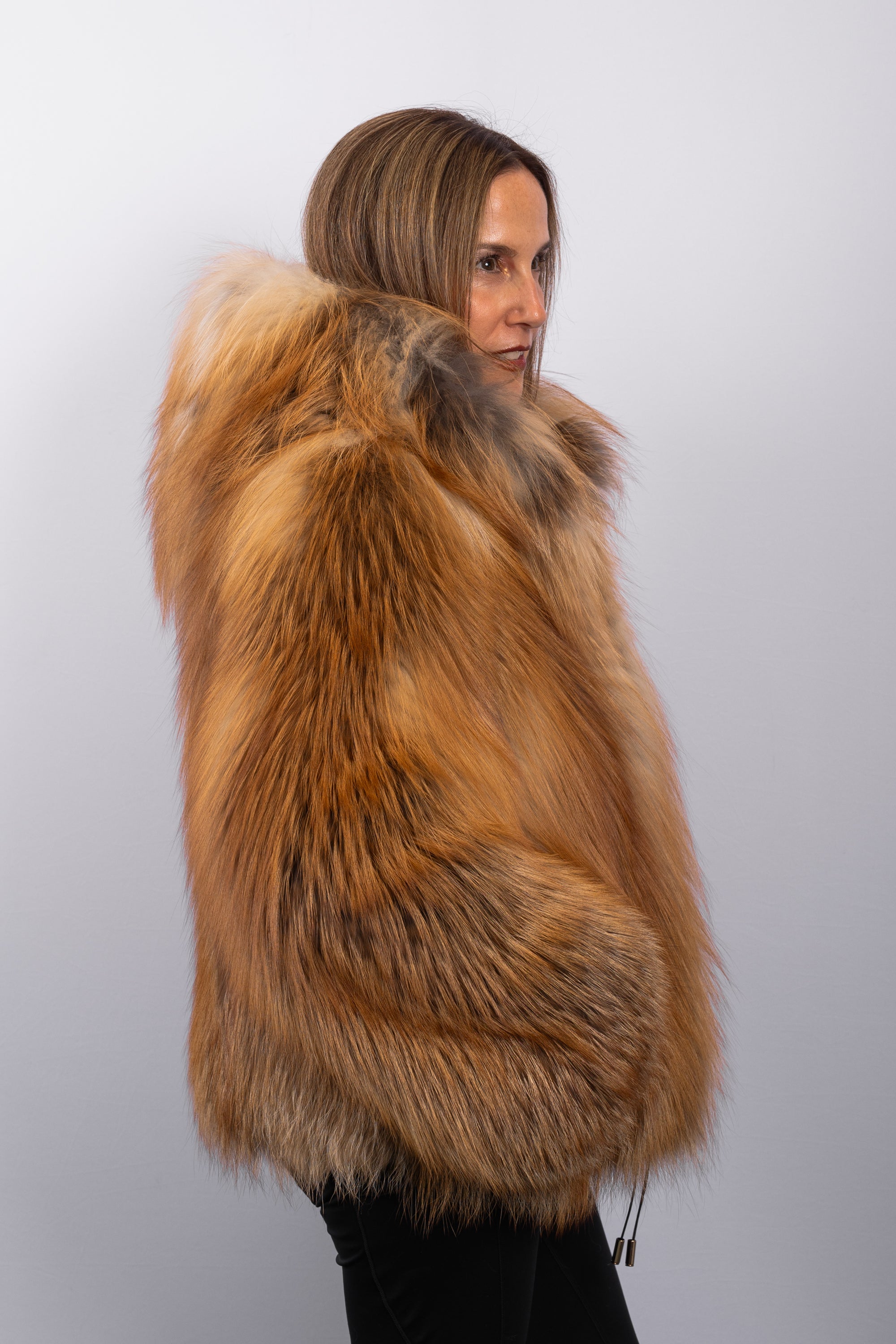 Natural Red Fox Jacket w/ Hood