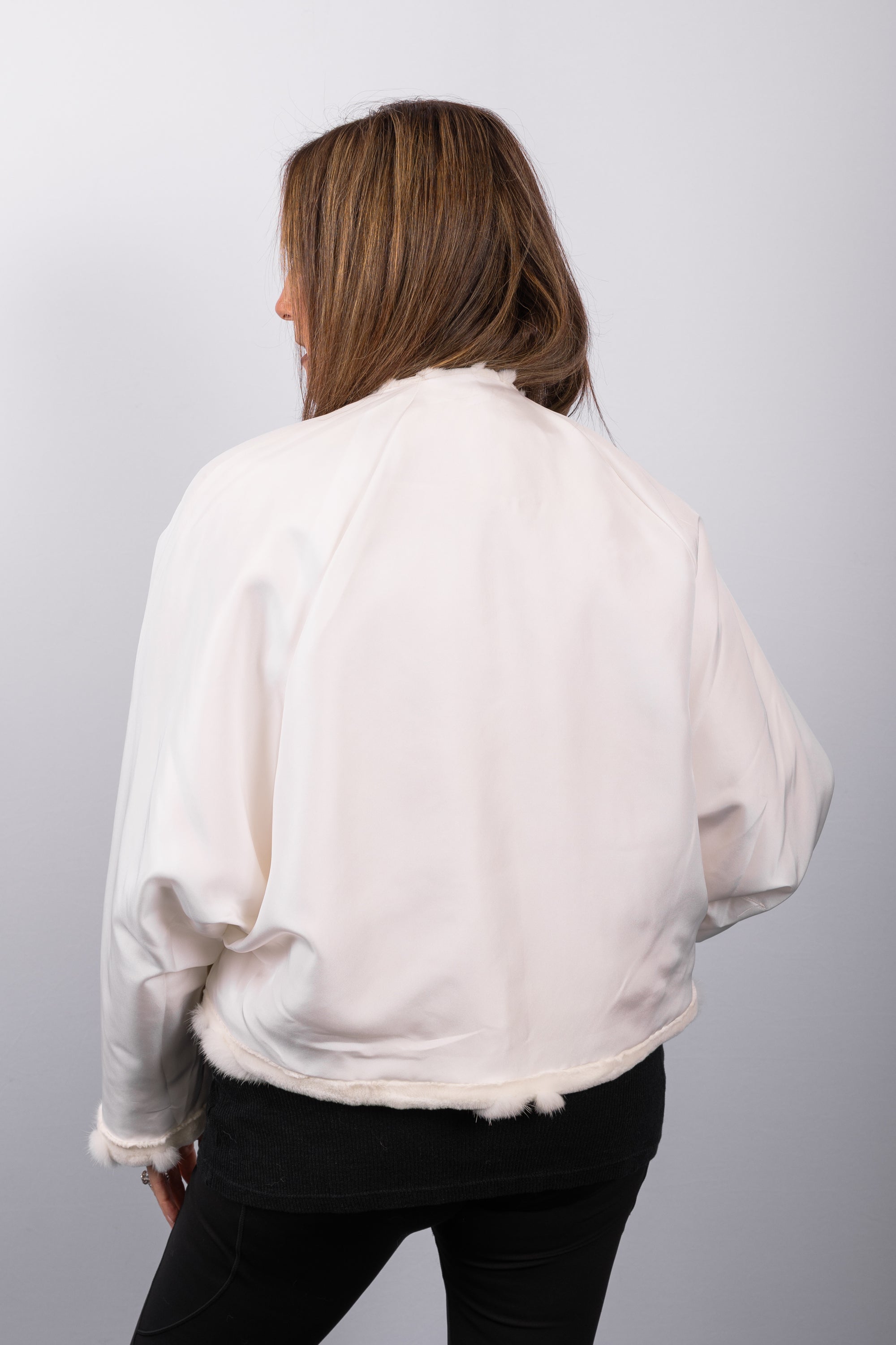 Pearl White Mink/Pearl White Sheared Mink "Starburst" Jacket