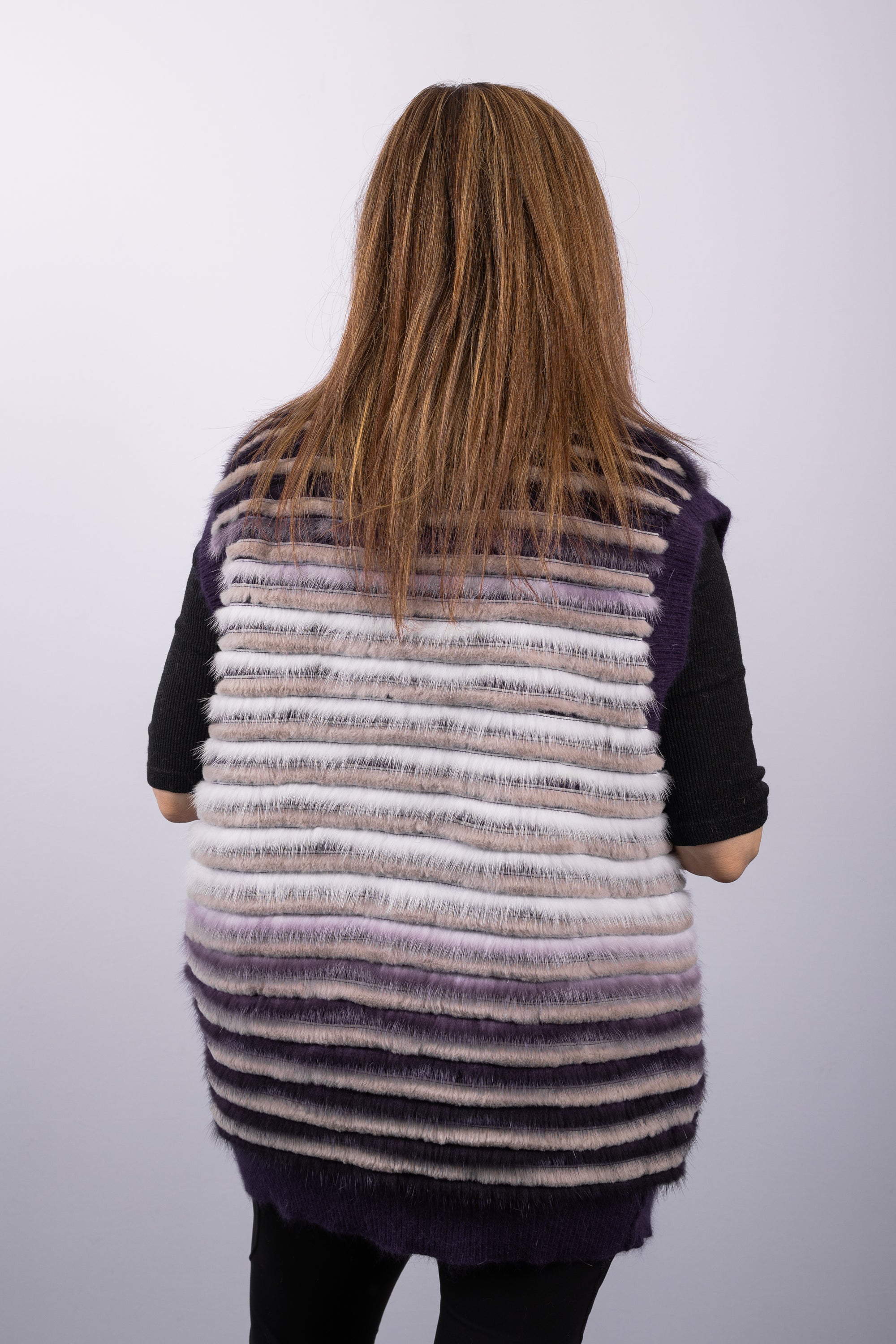 Amethyst/Lavender/White Mink/Rabbit/Cashmere Vest