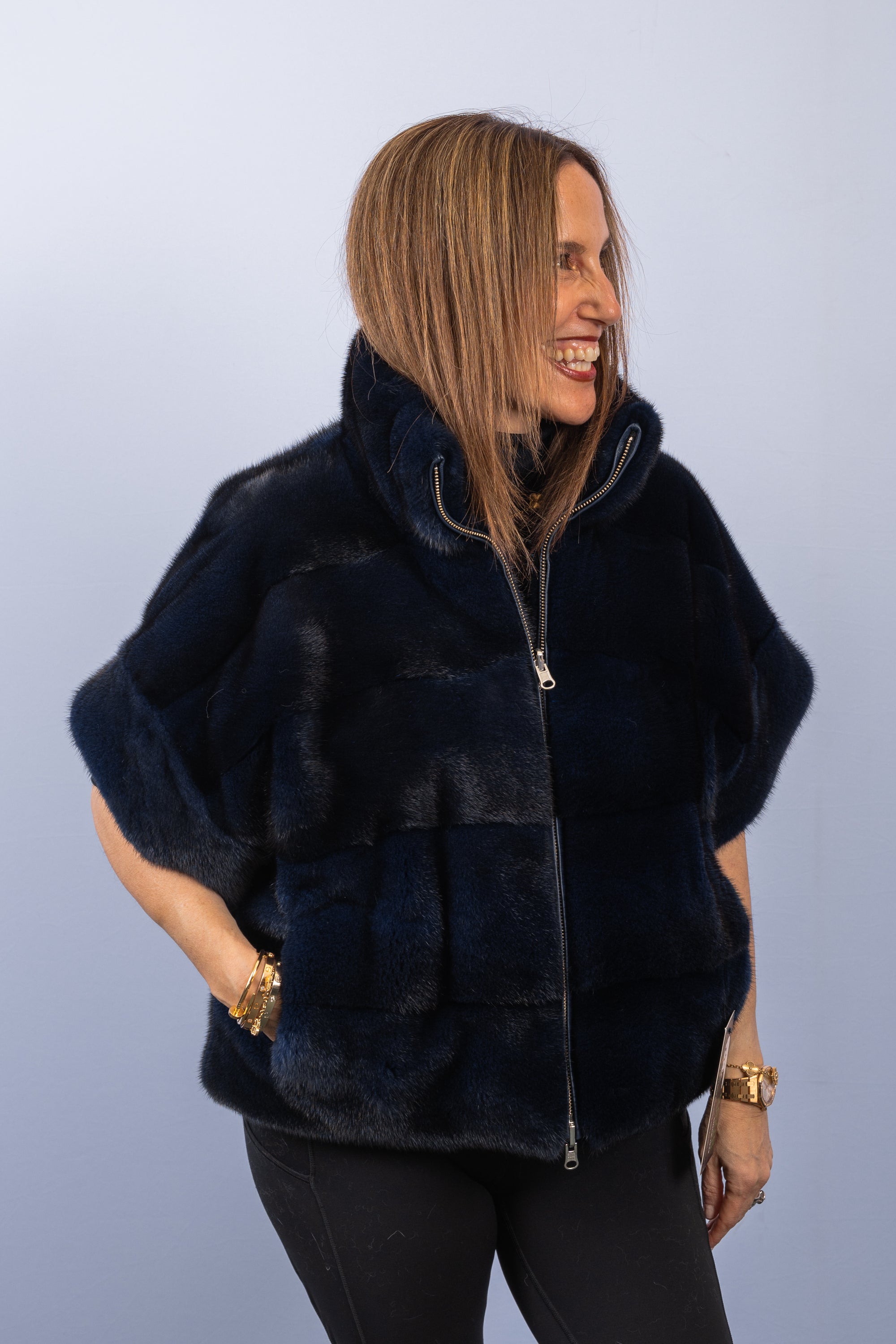 Navy Mink Jacket
