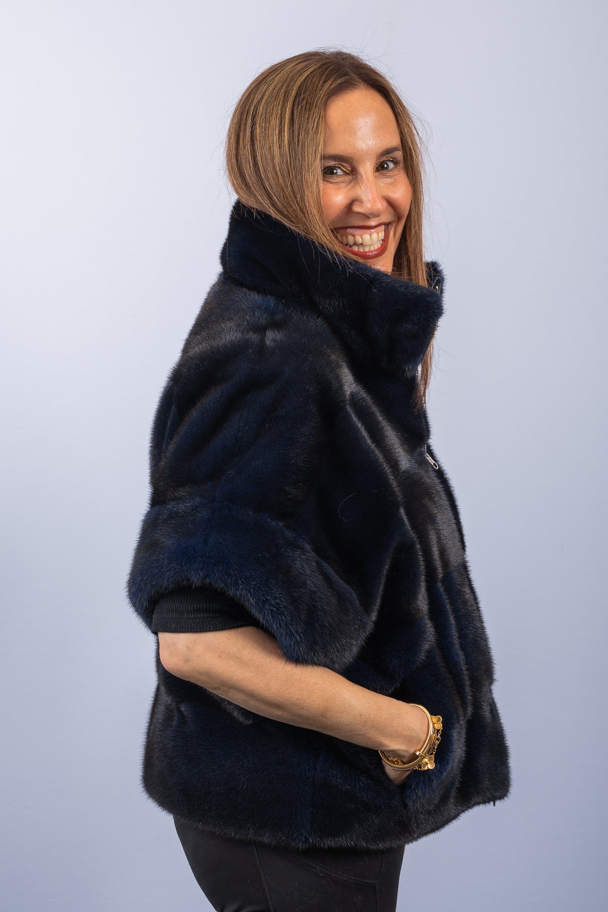 Navy Mink Jacket