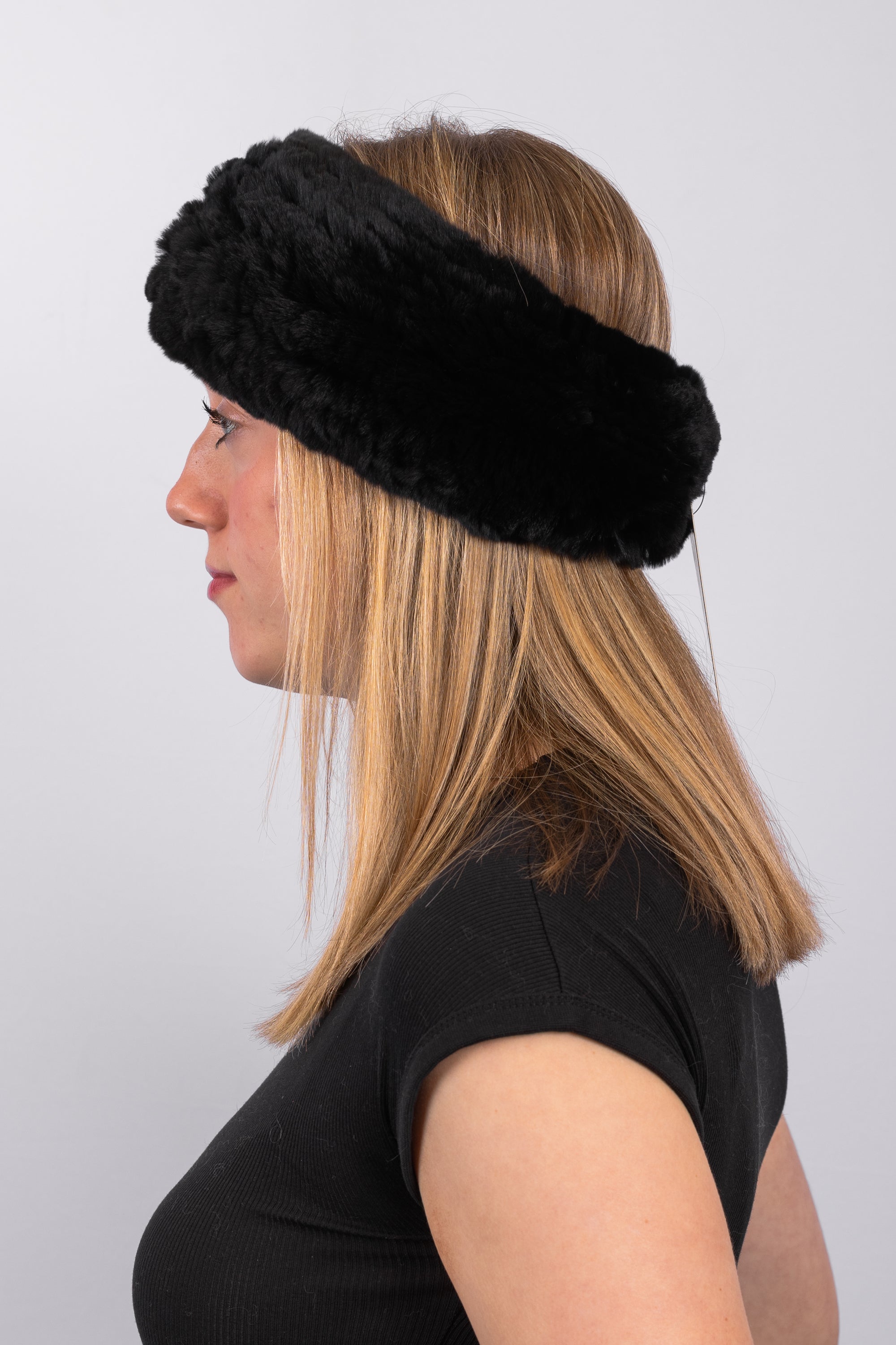 Black Rex Rabbit Headband