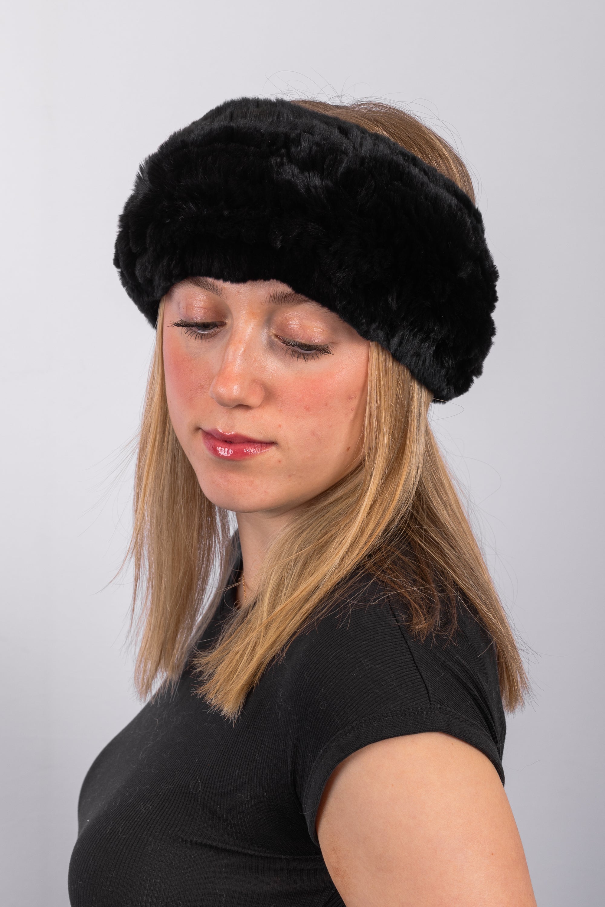 Black Rex Rabbit Headband