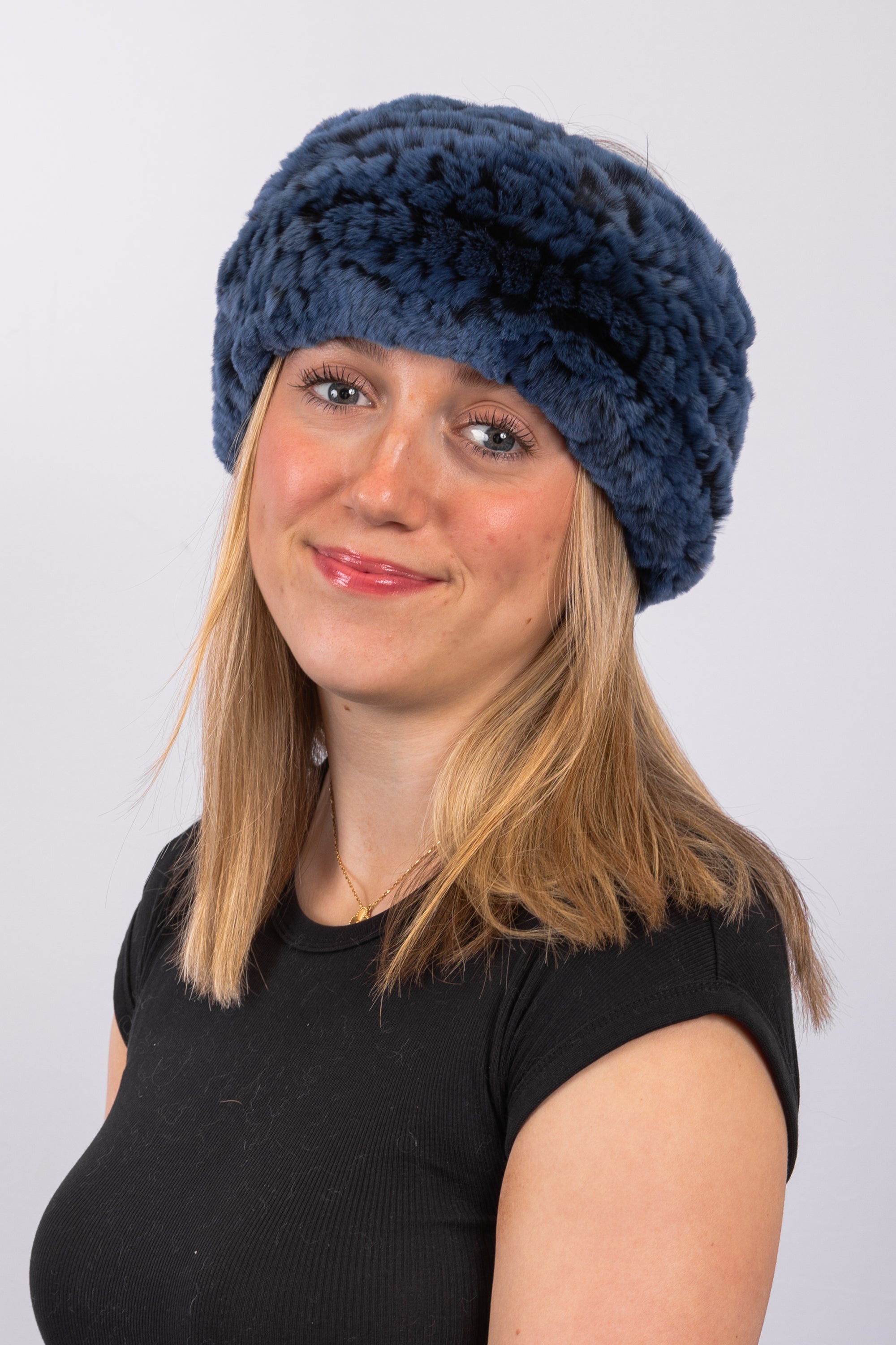 Antique Cobalt Rex Rabbit Headband