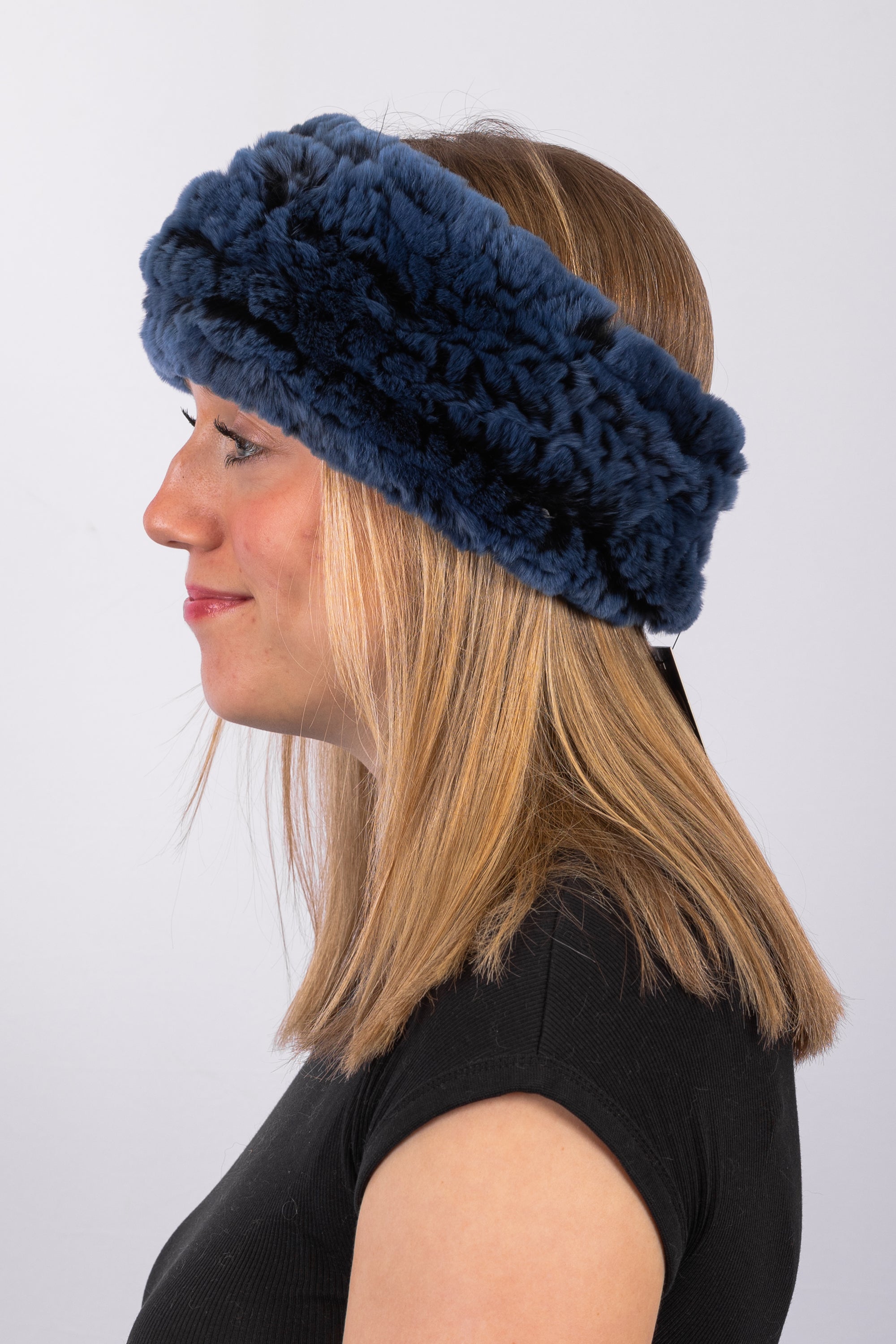 Antique Cobalt Rex Rabbit Headband