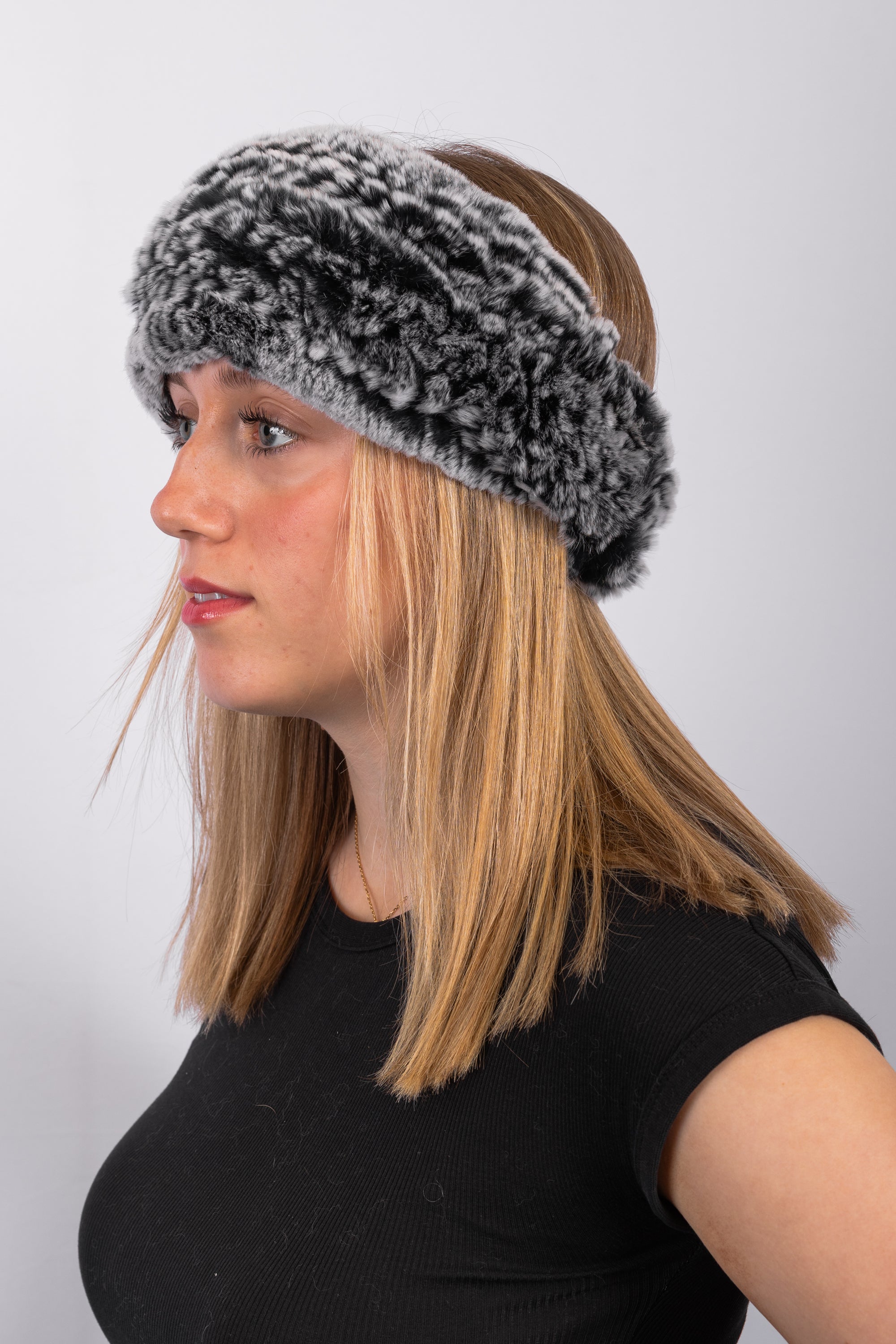 Black Snowtop Rex Rabbit Headband