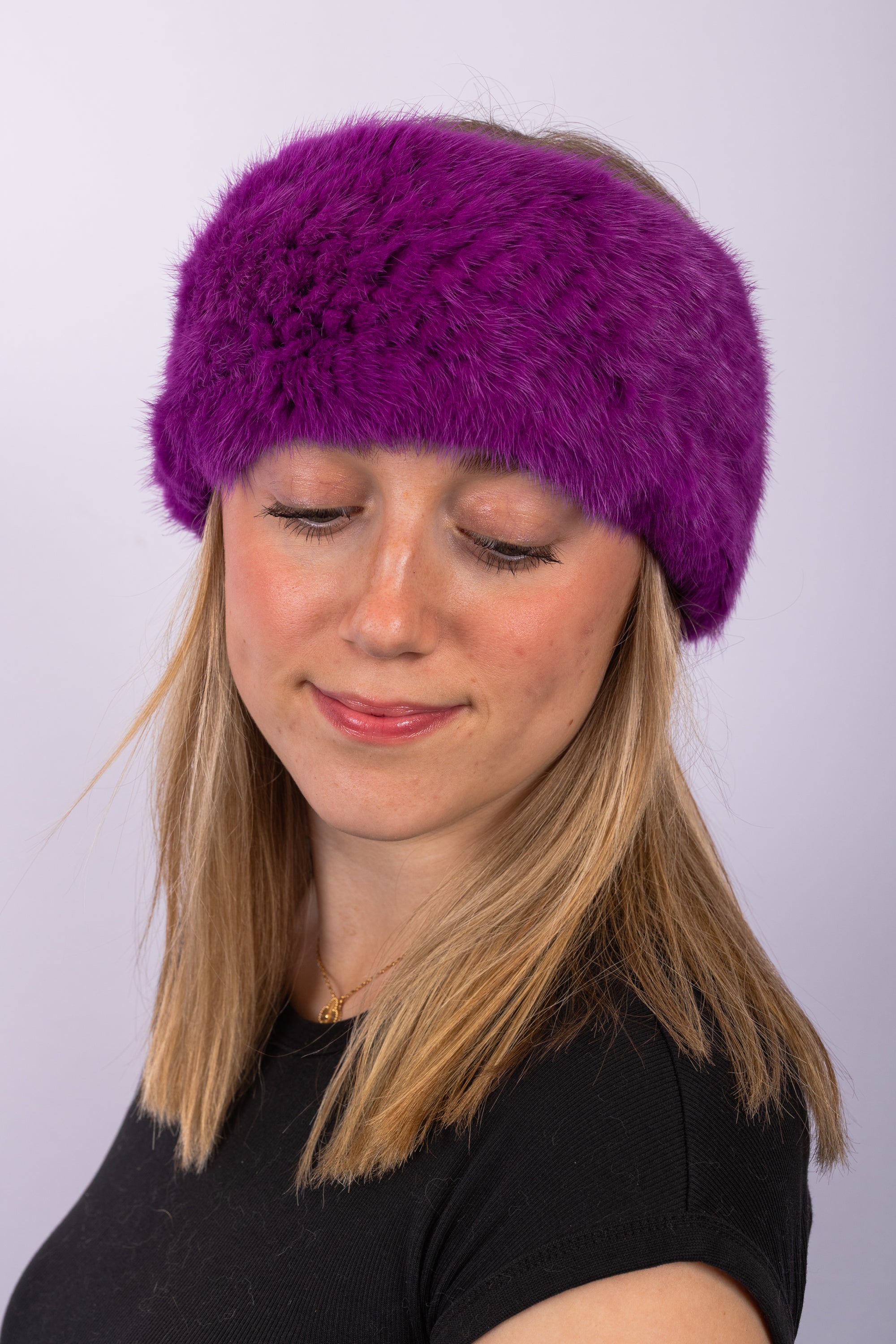 Fuchsia Mink Headband