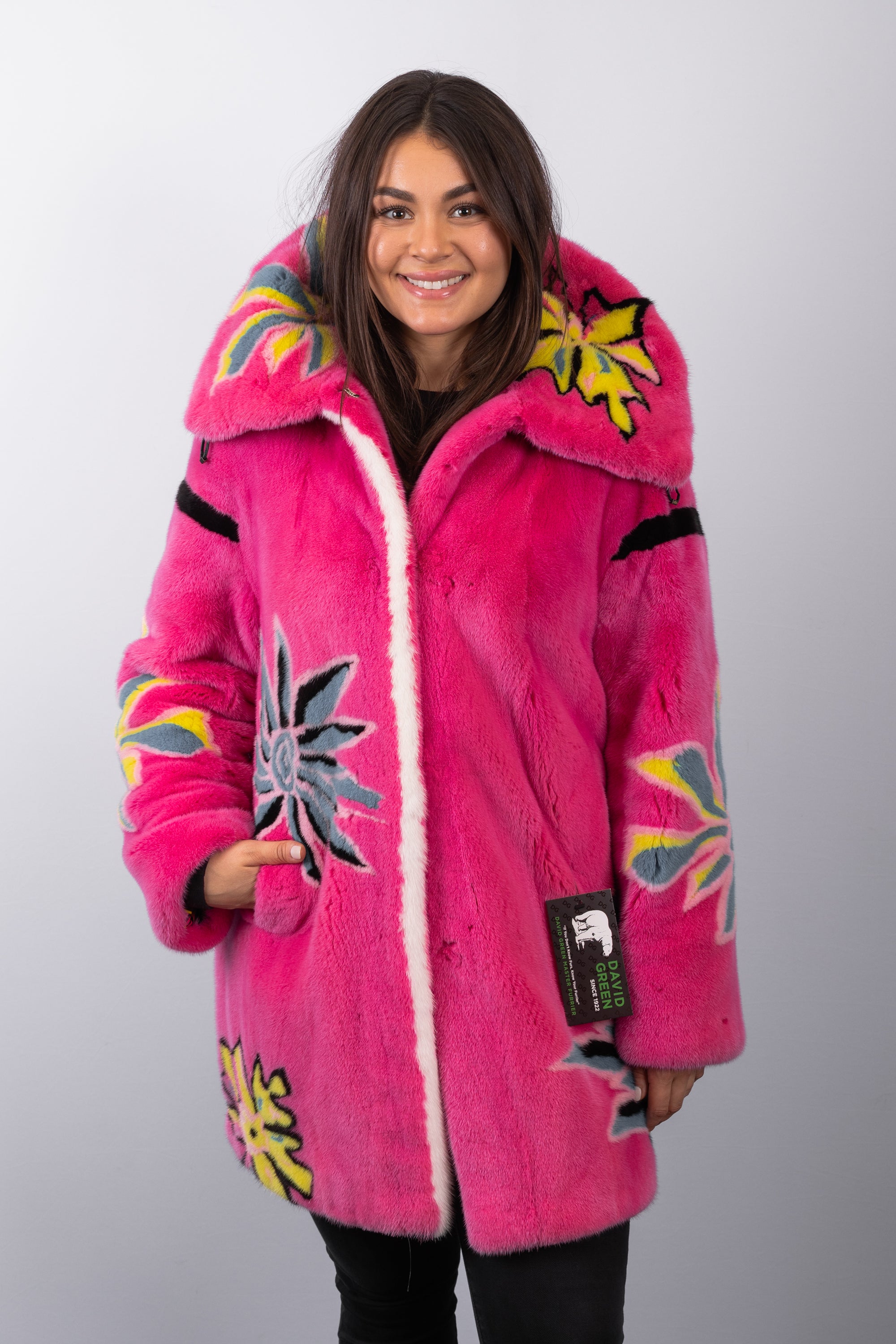 Pink/Ocean/Lemon/Black/Cotton Candy Mink Jacket