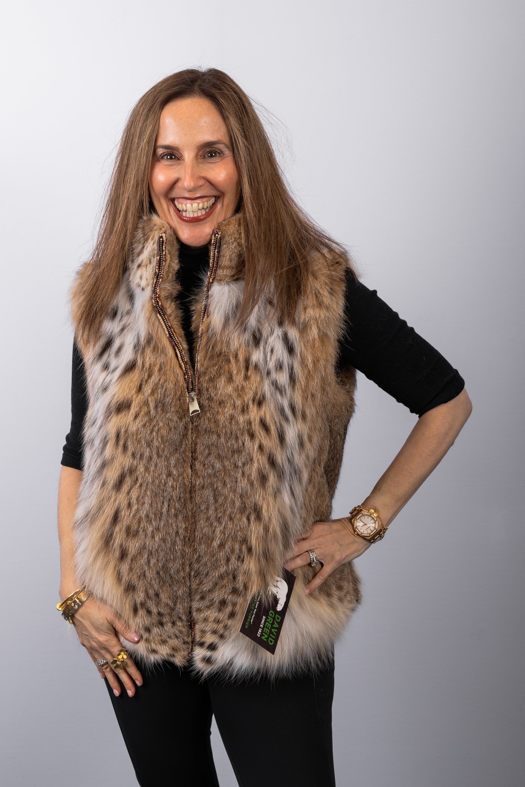 Natural Lynx Cat Vest - Zipper