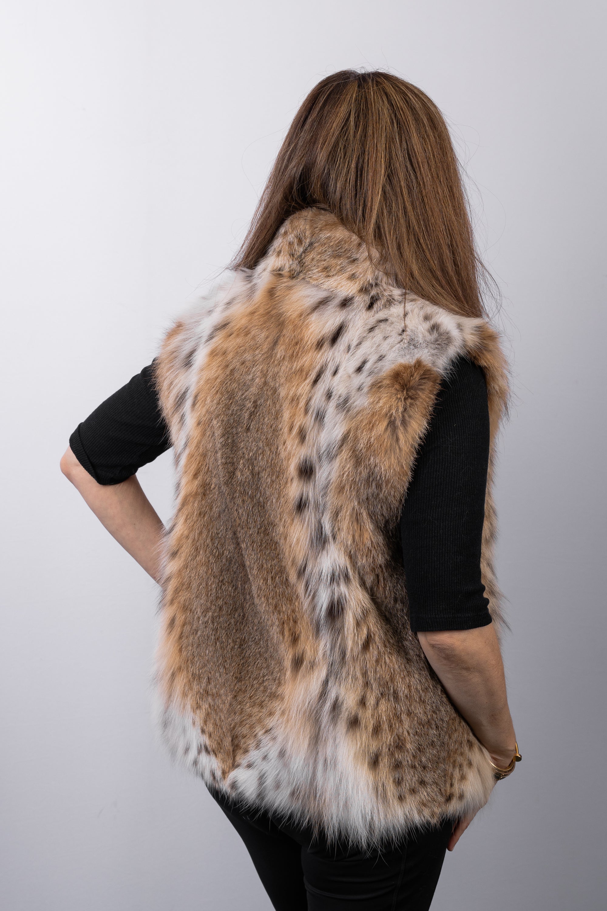 Natural Lynx Cat Vest - Zipper