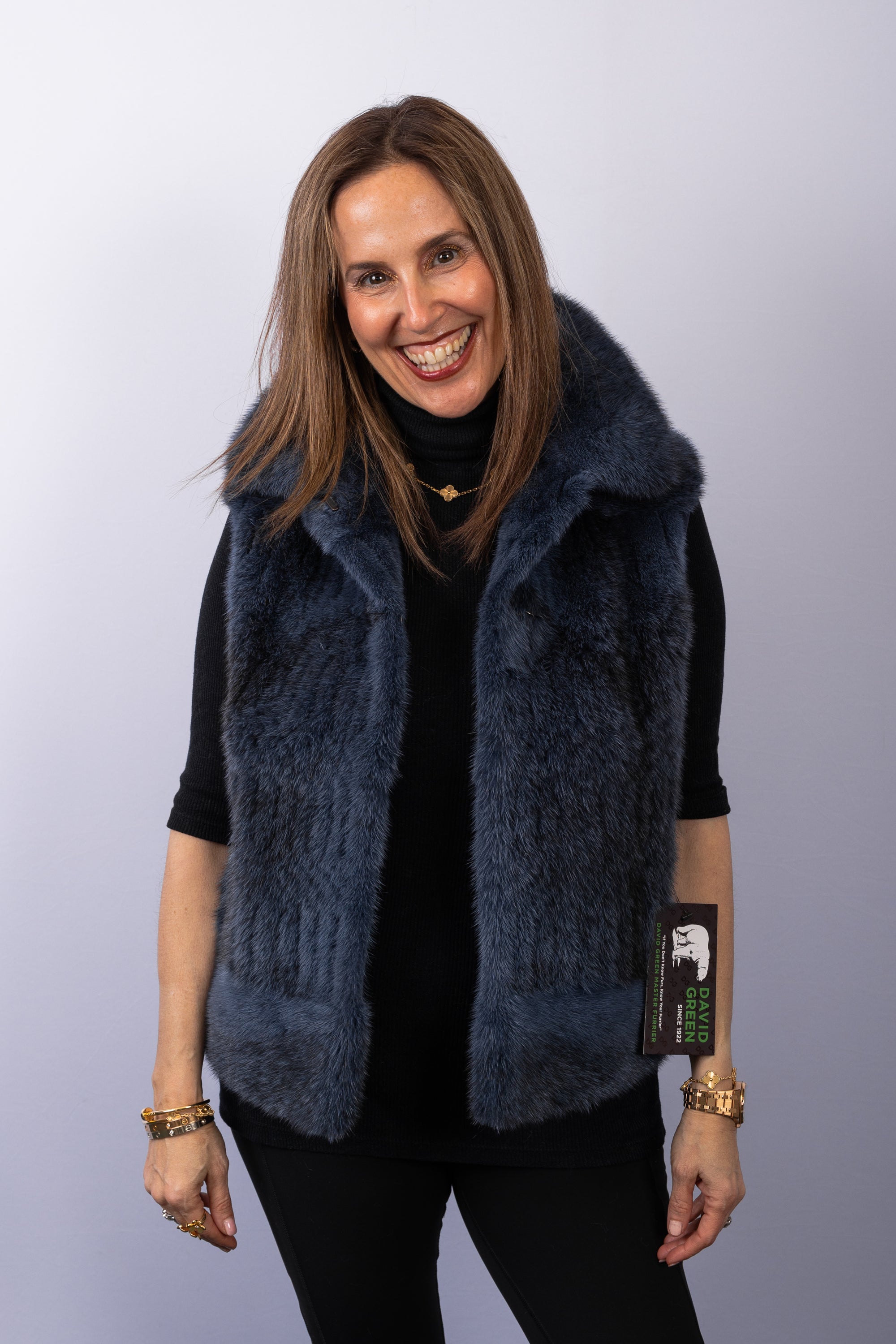 Denim Cross Mink/Denim Goose Down Vest