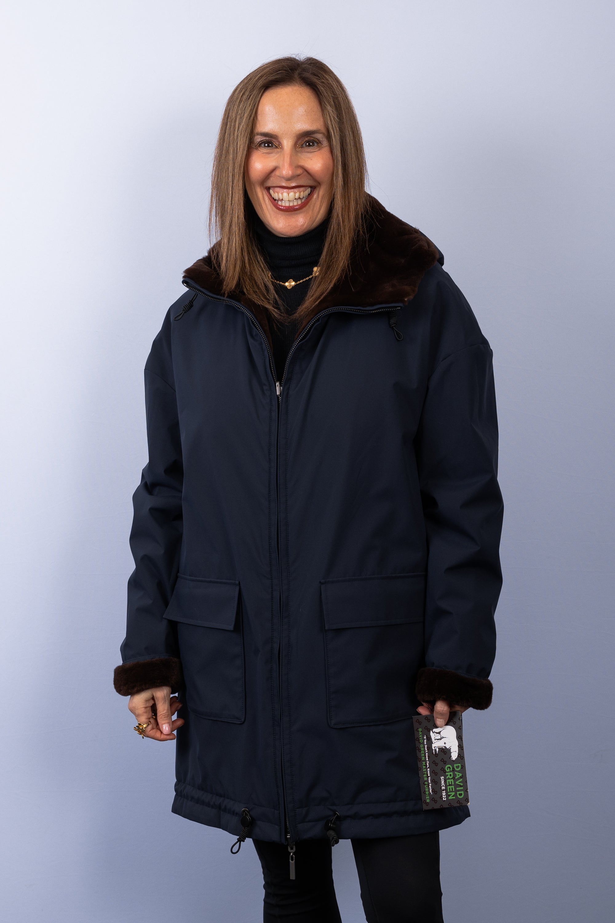 Espresso Pluck Mink/Navy Fabric Jacket